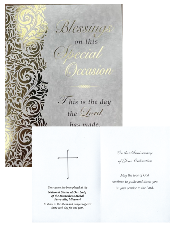Ordination Anniversary Spiritual Remembrance Card Ordination Anniversary Spiritual Remembrance Card