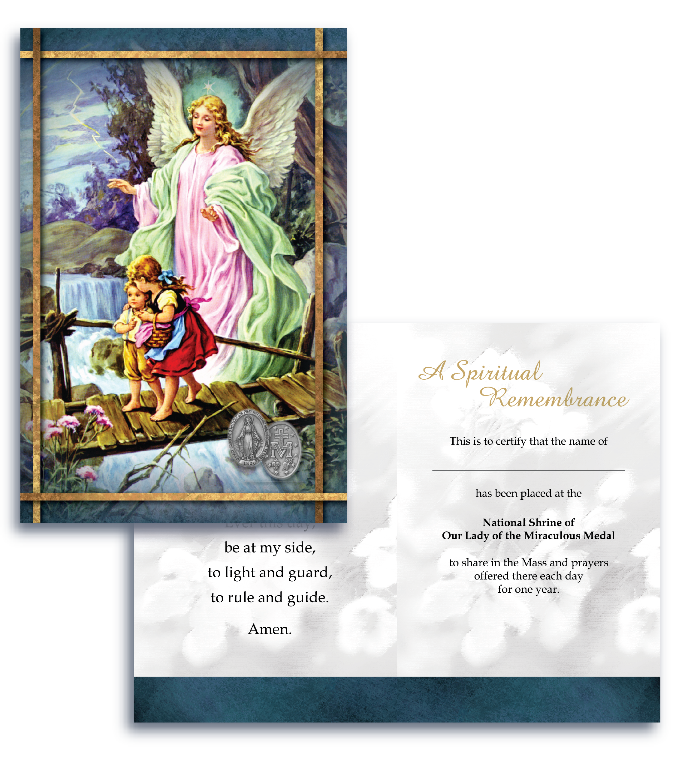 Guardian Angel Spiritual Remembrance Card