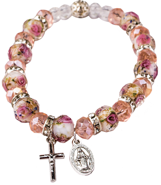 Crystal rose stretch bracelet