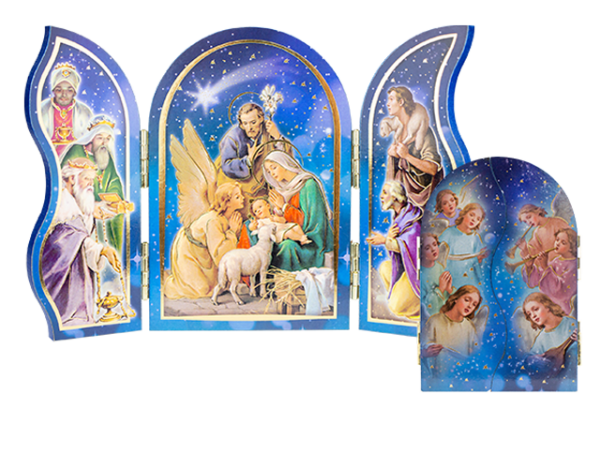 Wooden Nativity Triptych