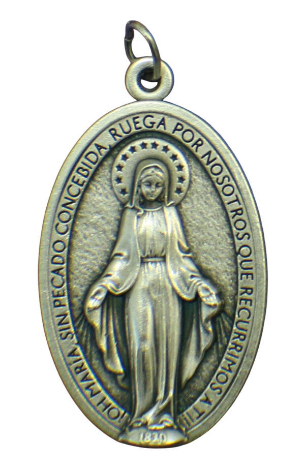 (Spanish item) Large Pewter Miraculous Medal
