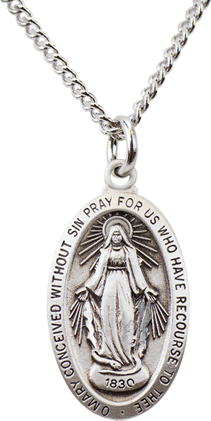 Traditional Miraculous Medal and Chain