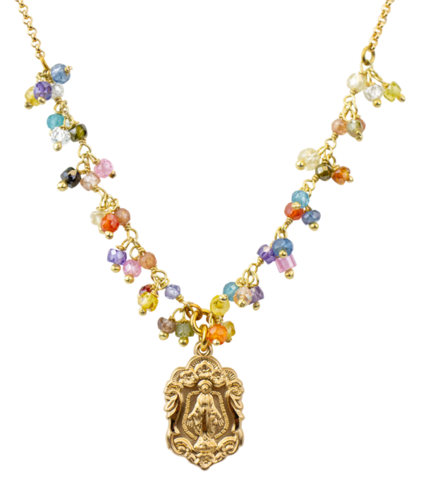 Decorative Gold Miraculous Medal and Chain
