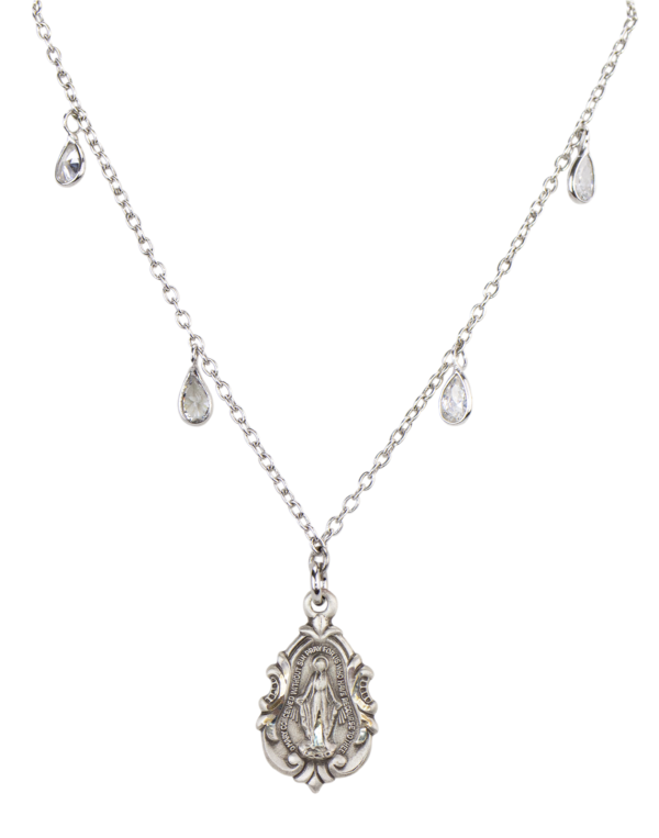 Tear shaped Miraculous Medal and Chain Tear shaped Miraculous Medal and Chain