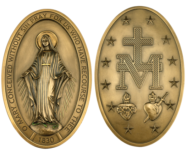 Bronze Miraculous Medal Plaque