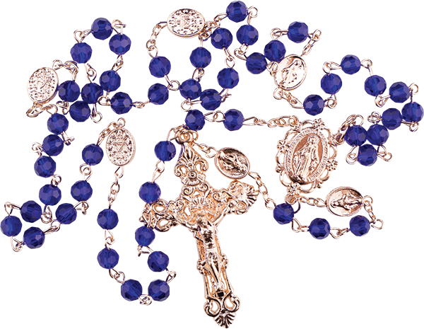 Blue Crystal Bead Rosary