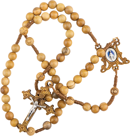 Olive Wood Bead Rosary