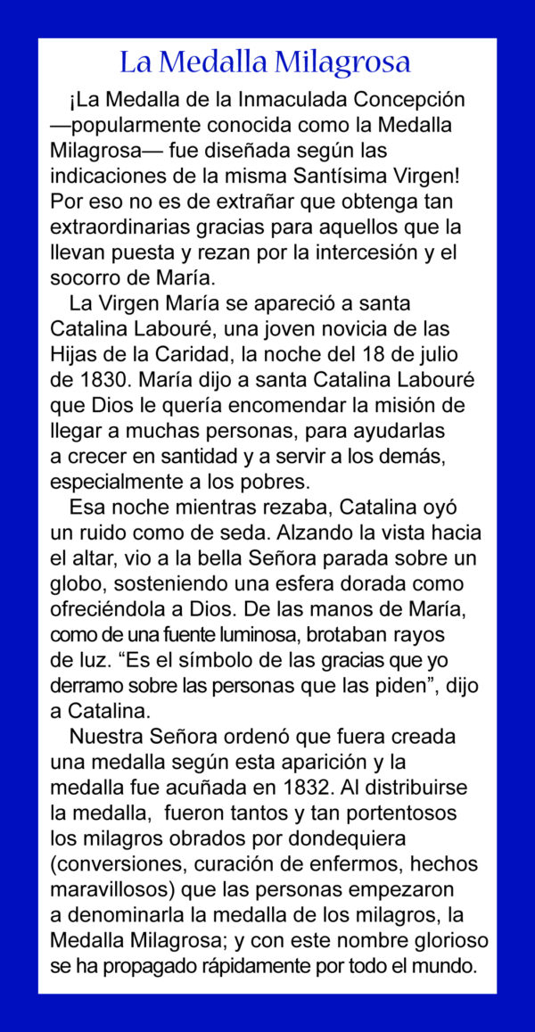 (Spanish) Meaning and Symbolism of the Miraculous Medal