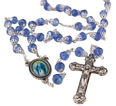 Sapphire Colored Rosary