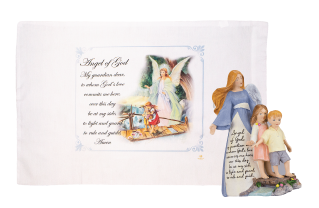 Guardian Angel Pillow Case and Statue