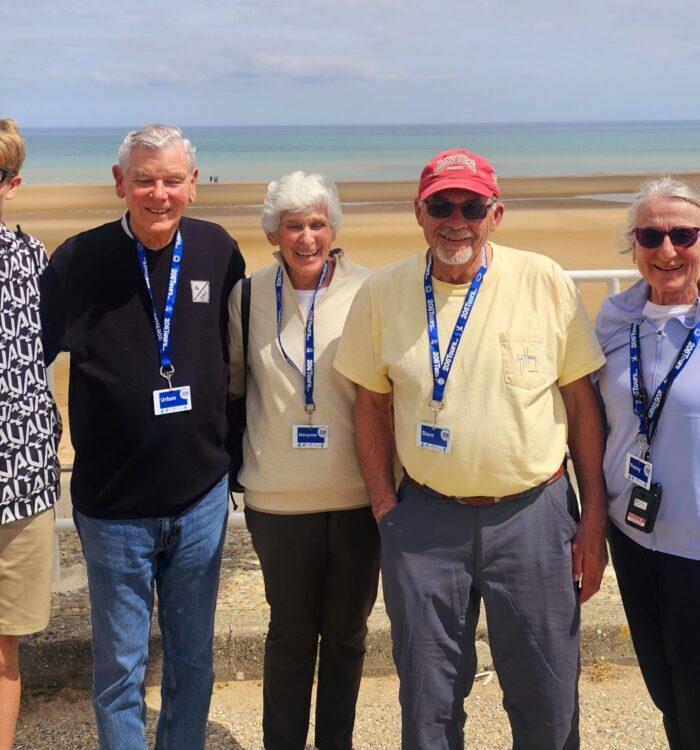 Pilgrims at Normandy Beach