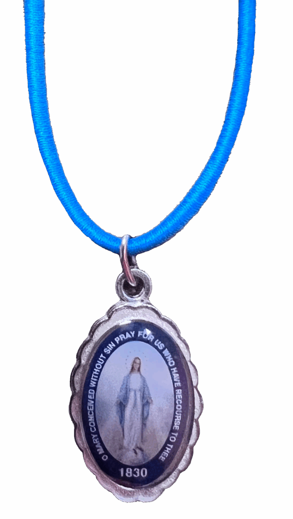 Epoxied Miraculous Medal with Cord