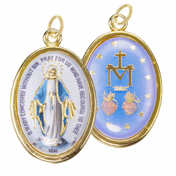 Epoxied Colored Miraculous Medal