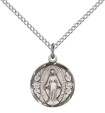 Round Miraculous medal and Chain