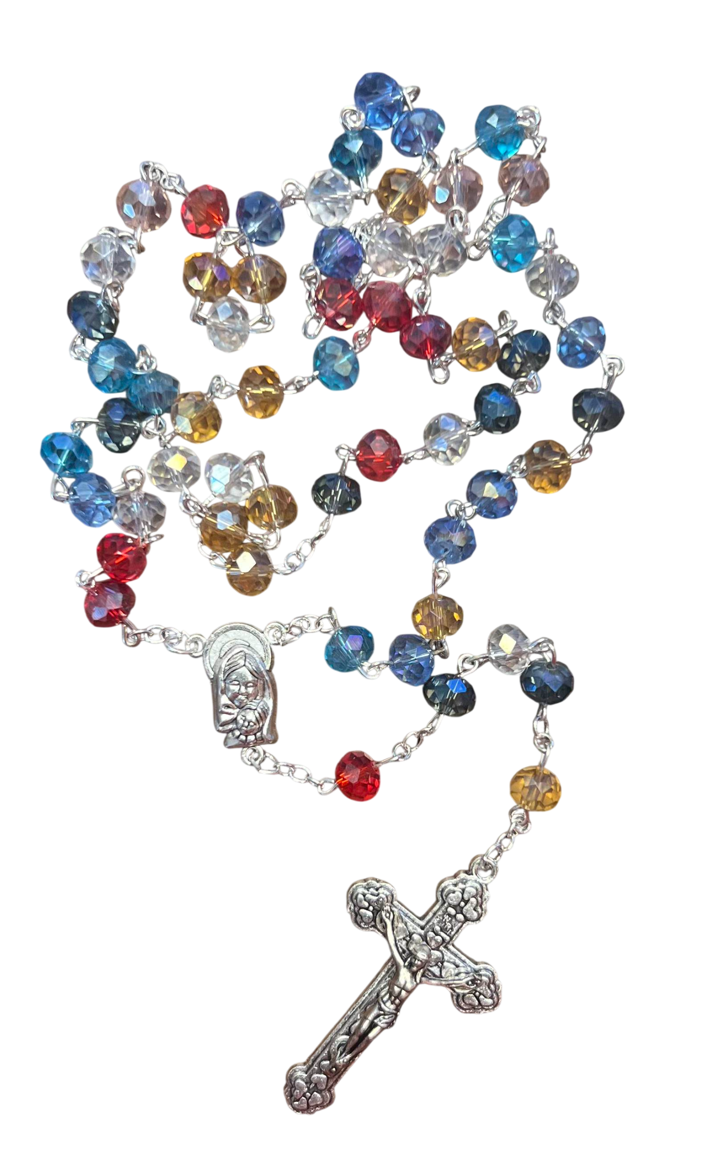 Multi-Colored Crystal Rosary