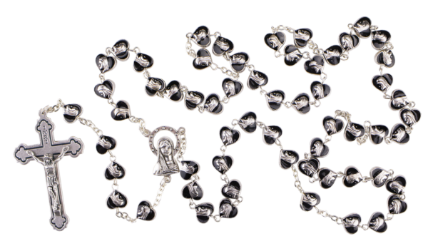 Black Enamel Madonna Rosary