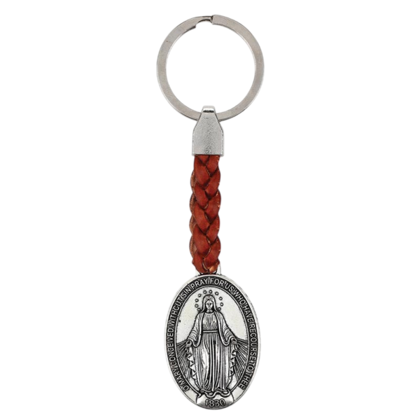Braided Miraculous Medal Keychain
