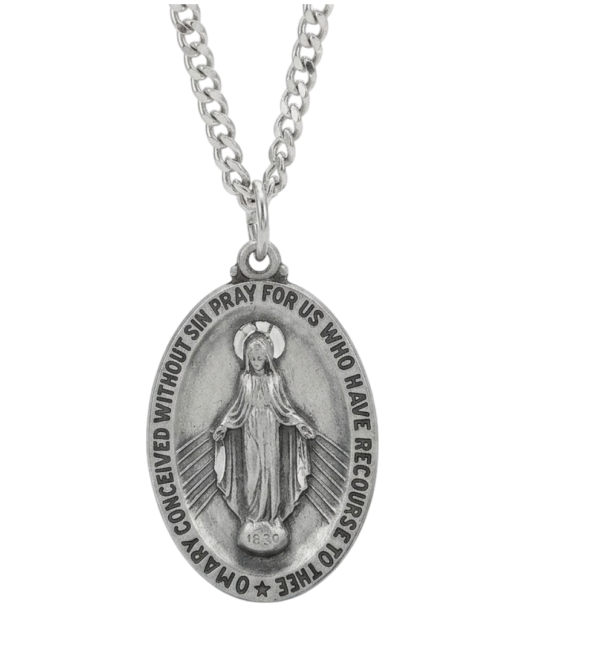 Hail Mary Miraculous Medal and Chain Hail Mary Miraculous Medal and Chain